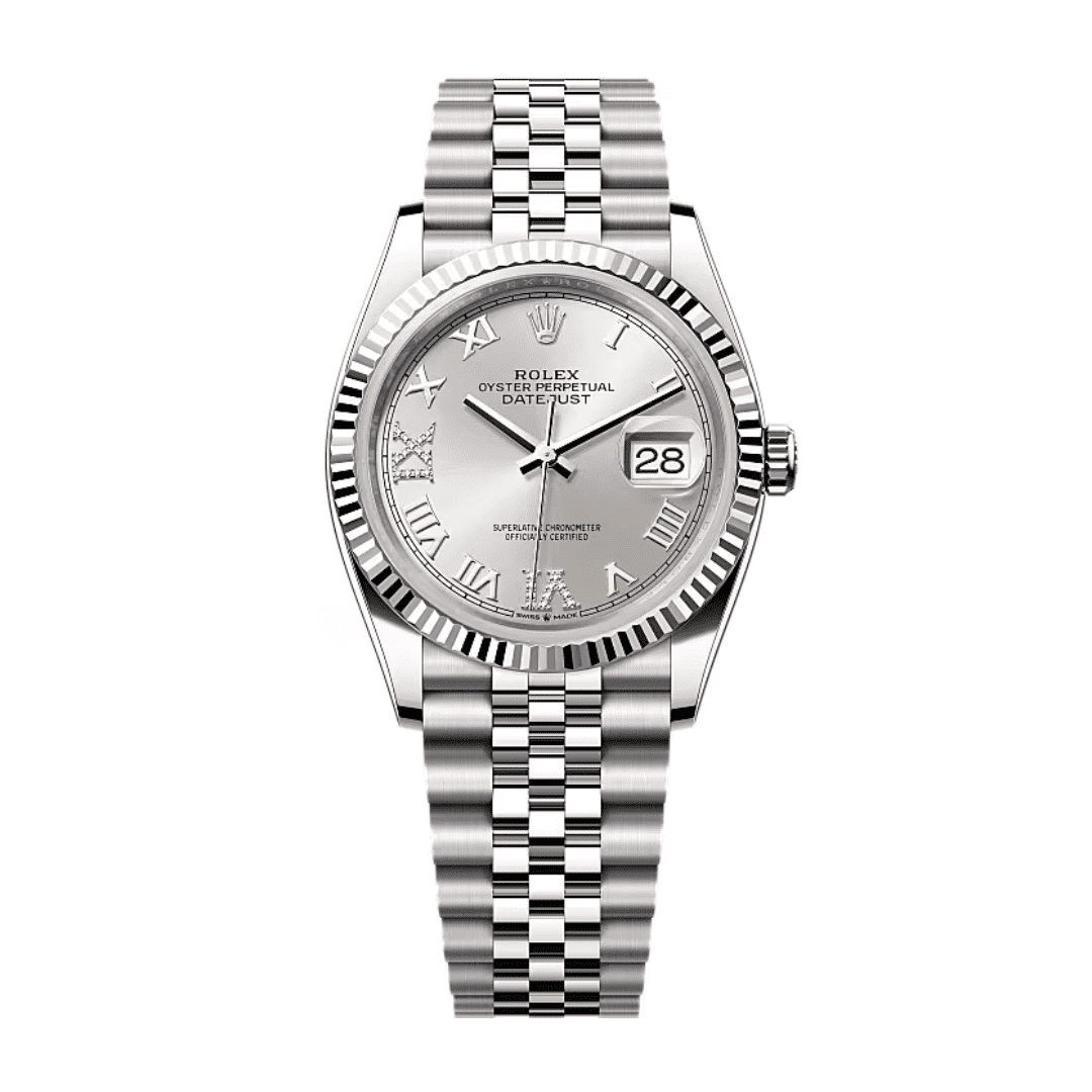 Rolex Datejust Silver Roman Dial Replica