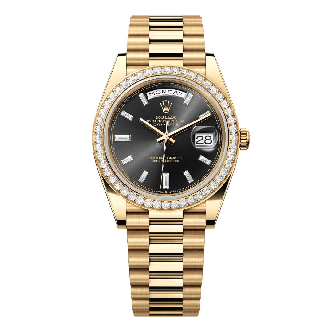 Rolex Day-Date 40 Yellow Gold Diamond Bezel Replica