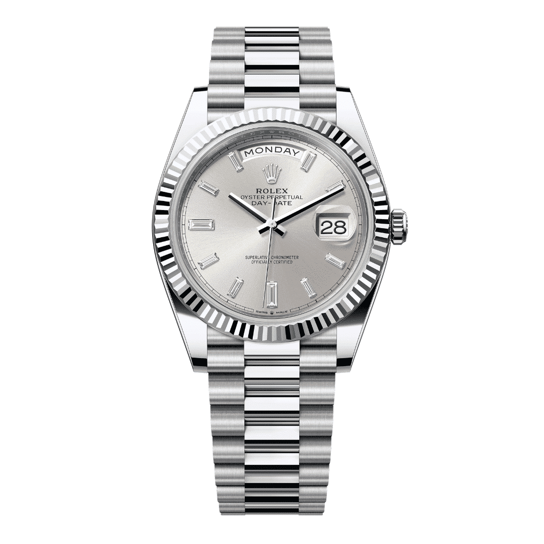 Rolex Day-Date Silver Diamond Dial Replica