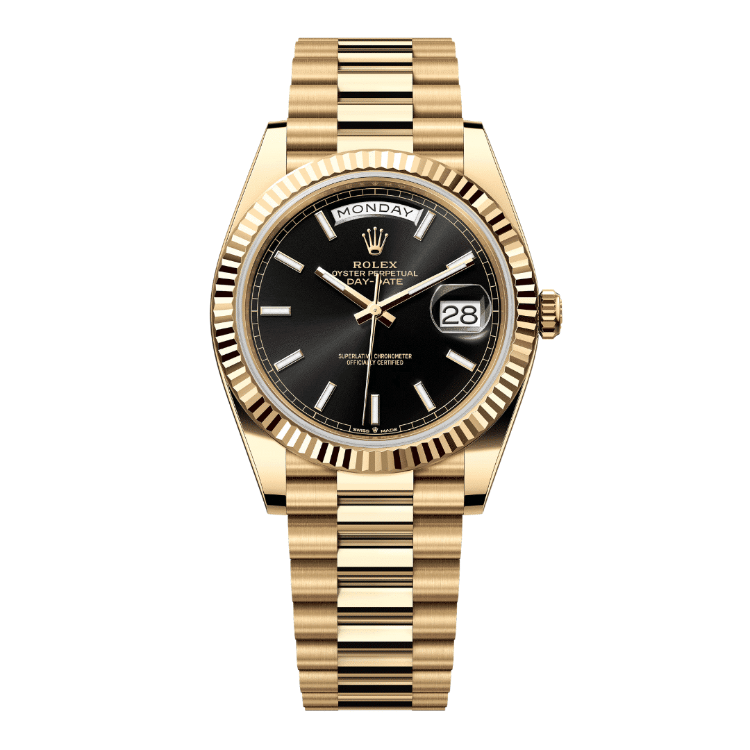 Rolex Day-Date Yellow Gold Black Dial Replica